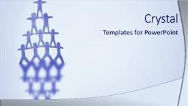  Presentation with building relationships - Beautiful slides featuring building relationships - human team pyramid on blue backdrop and a sky blue colored foreground