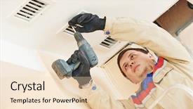  Presentation with air conditioning - Audience pleasing presentation design consisting of building service - industrial builder installing ventilation backdrop and a lemonade colored foreground