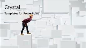  Presentation with cube - Audience pleasing PPT theme consisting of building service - young builder man in hardhat backdrop and a white colored foreground