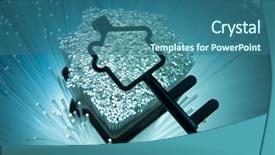  Presentation with optic - Audience pleasing slides consisting of building service system design - smart house home technology backdrop and a ocean colored foreground