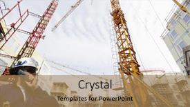  Presentation with building construction - Beautiful presentation design featuring word top 10 written backdrop and a sky blue colored foreground.