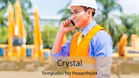  Presentation with mining safety - Audience pleasing slide set consisting of mining or rental company backdrop and a yellow colored foreground