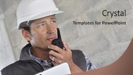  Presentation with walkie talkie - Cool new slide deck with building site using walkie talkie backdrop and a light gray colored foreground