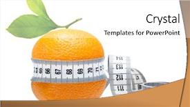  Presentation with orange fruit - Presentation design consisting of building skin - orange fruit with measurement isolated background and a white colored foreground