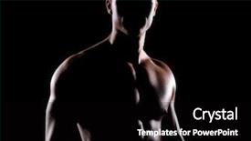  Presentation with black man - Audience pleasing PPT theme consisting of building skin - strong fit and sporty bodybuilder backdrop and a black colored foreground