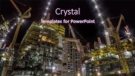  Presentation with building construction - Audience pleasing presentation consisting of building-skyscraper-at-construction-process backdrop and a wine colored foreground