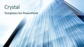  Presentation with high rise building - Slide set consisting of building skyscraper commercial modern city background and a sky blue colored foreground