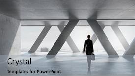  Presentation with veterans day thank you - Slides enhanced with building stages - she is ready to face background and a light gray colored foreground