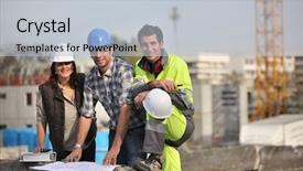  Presentation with trade - Cool new presentation theme with building trade - meeting on a construction site backdrop and a lemonade colored foreground