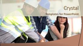  Presentation with trade - Theme consisting of building trade - meeting on a construction site background and a  colored foreground