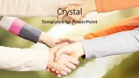  Presentation with handshakes - Beautiful slide deck featuring building trust - handshakes on bright background backdrop and a lemonade colored foreground