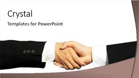  Presentation with shaking hands - Cool new slide set with building trust - two businessmen shaking hands backdrop and a  colored foreground