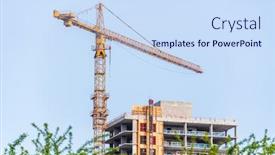  Presentation with under construction - PPT theme with building-under-construction-the-site background and a sky blue colored foreground