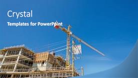  Presentation with under construction - Beautiful PPT theme featuring building-under-construction-the-site backdrop and a teal colored foreground