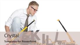  Presentation with machines - Presentation theme consisting of building up skills concept focused background and a soft green colored foreground