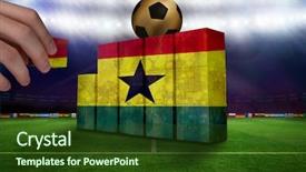  Presentation with ghana flag - Cool new PPT theme with building wall of ghana flag backdrop and a tawny brown colored foreground