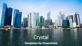  Presentation with skyline of nashville tn - Slide deck consisting of building wealth - skyline of singapore background and a ocean colored foreground