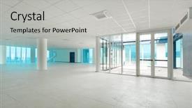  Presentation with skyscraper - Audience pleasing presentation design consisting of building wide open space skyscraper backdrop and a light gray colored foreground