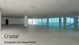  Presentation with book wide open - Beautiful presentation theme featuring building wide open space skyscraper backdrop and a light gray colored foreground