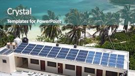  Presentation with solar panel - Theme featuring building with a solar background and a teal colored foreground