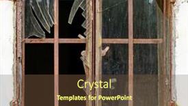  Presentation with windows - Colorful slide deck enhanced with building-with-broken-windows backdrop and a tawny brown colored foreground