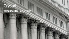  Presentation with medieval building columns - Amazing slide set having business alignment - building with columns in downtown backdrop and a gray colored foreground