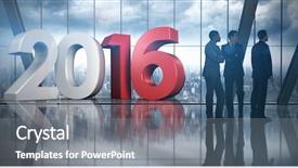  Presentation with room - Presentation design enhanced with building year 2016 - businessmen looking against room background and a  colored foreground