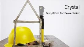  Presentation with building a house - Colorful PPT layouts enhanced with building your dream house concept backdrop and a white colored foreground