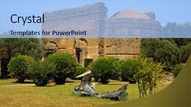  Presentation with archaeological - Audience pleasing slide set consisting of rice noodle with chicken thaifood backdrop and a mint green colored foreground