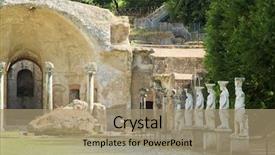  Presentation with villa - Beautiful presentation design featuring court room buildings - hadrian's villa roman archaeological complex backdrop and a  colored foreground