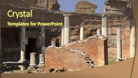  Presentation with villa - Slide deck featuring court room buildings - hadrian's villa roman archaeological complex background and a  colored foreground