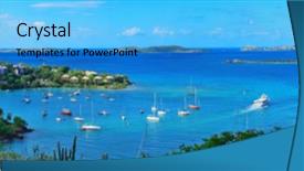  Presentation with virgin islands - Slide deck featuring buildings and boats in virgin background and a light blue colored foreground