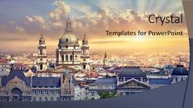  Presentation with hungary - Cool new theme with buildings and domes of opera backdrop and a coral colored foreground
