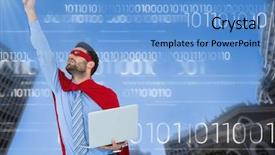  Presentation with avengers 3d man brave superhero - PPT layouts having buildings and sky with white background and a teal colored foreground