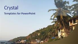  Presentation with goa - PPT theme with buildings at the coast goa background and a  colored foreground