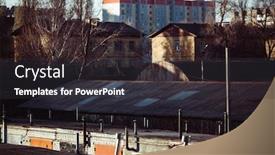  Presentation with soviet russia - Amazing presentation theme having buildings-built-in-soviet-times backdrop and a dark gray colored foreground