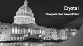  Presentation with united states capitol building - Presentation theme consisting of buildings bw - capitol building in washington dc background and a dark gray colored foreground