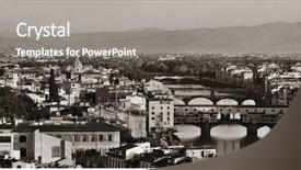  Presentation with michelangelo - Amazing slide deck having buildings bw - florence skyline panorama viewed backdrop and a gray colored foreground
