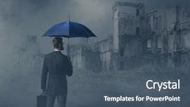  Presentation with office buildings - Amazing PPT theme having buildings failures - businessman in formalwear over dark backdrop and a ocean colored foreground