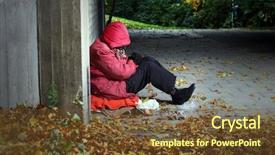 Presentation with brick - Cool new presentation theme with buildings failures - woman sitting against a brick backdrop and a tawny brown colored foreground