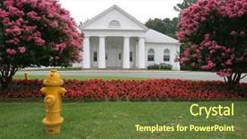  Presentation with gardens - Cool new presentation theme with red fire hydrant green - buildings gardens arlington cemetery backdrop and a tawny brown colored foreground