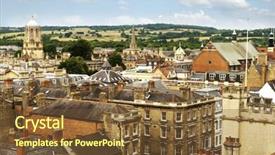  Presentation with city buildings - Slide set having buildings in a city oxford background and a  colored foreground