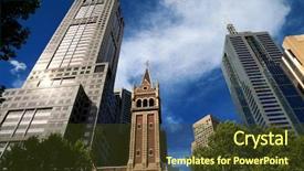  Presentation with australia melbourne - Colorful slide deck enhanced with buildings in background in melbourne backdrop and a tawny brown colored foreground