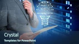  Presentation with city buildings - PPT theme having buildings in city at night background and a ocean colored foreground