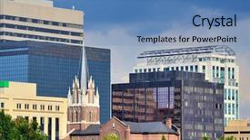  Presentation with buildings - Beautiful theme featuring buildings in downtown columbia south backdrop and a teal colored foreground