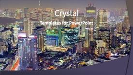  Presentation with apartment buildings - Theme featuring buildings in minato-ku tokyo background and a gray colored foreground