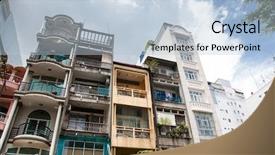  Presentation with vietnam - Amazing theme having buildings in saigon vietnam backdrop and a light blue colored foreground