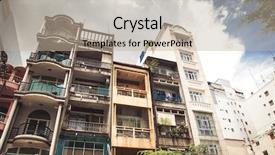  Presentation with vietnam - Theme consisting of buildings in saigon vietnam background and a mint green colored foreground