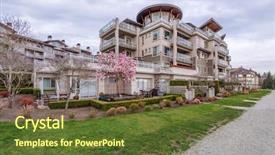  Presentation with apartment buildings - Beautiful PPT theme featuring buildings in vancouver british columbia backdrop and a  colored foreground