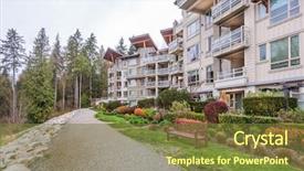  Presentation with apartment buildings - Slide set consisting of buildings in vancouver british columbia background and a  colored foreground